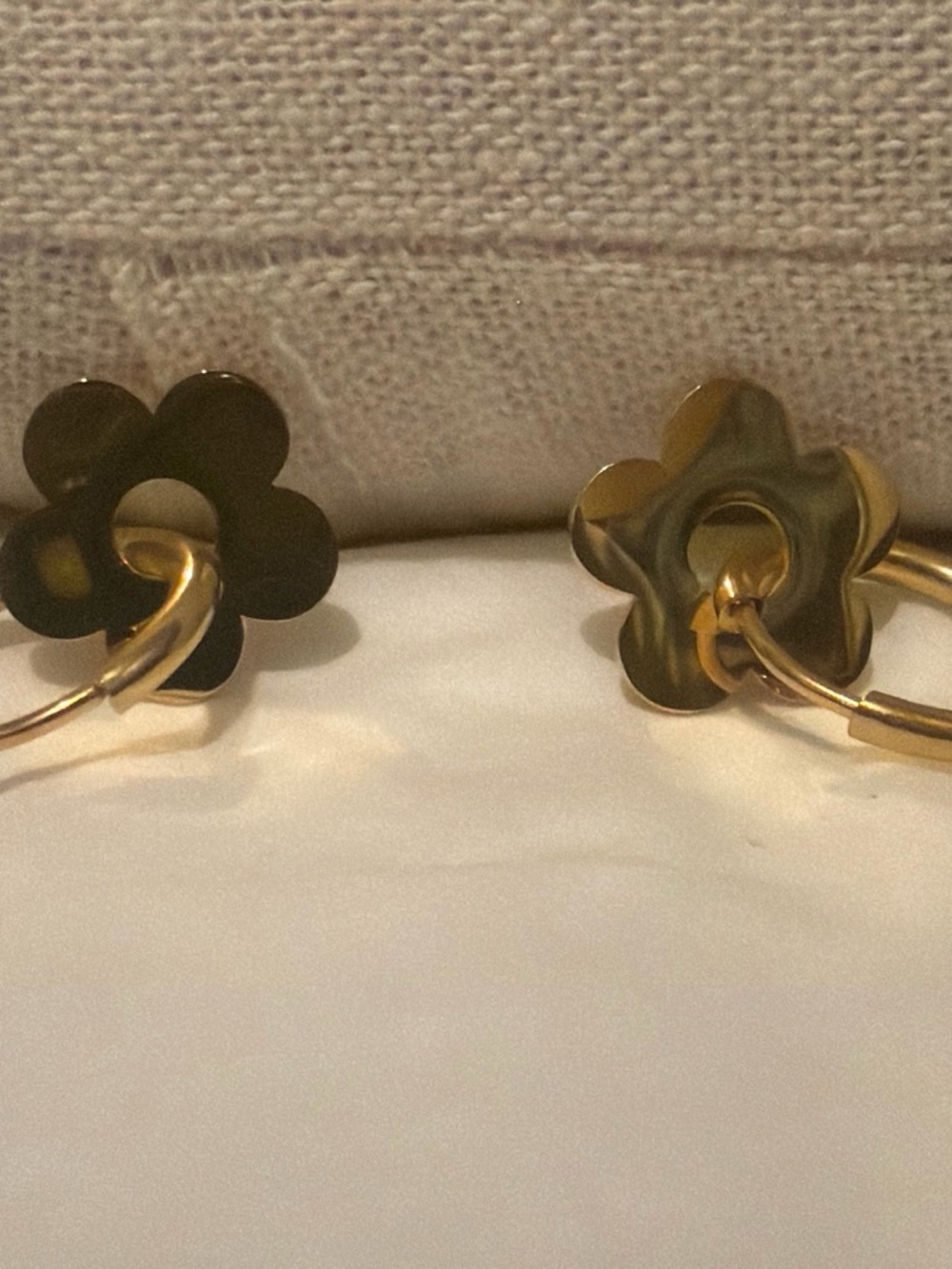 Gold Flower Hoop Earrings - Women Jewelry